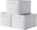 TheWarmHome Storage Basket for Shelves - 15.8x11.8x11.8 inch 3 Pack Fabric Storage Cubes Collapsible Storage Bin for Organizing Organizer Closet Book Gift Dog(White)