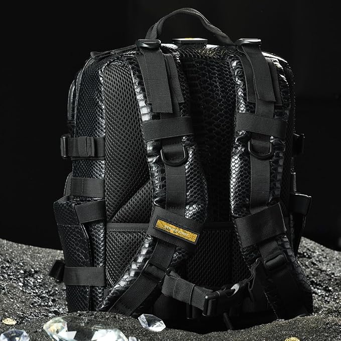 WOLFpak 25L Athletic Gym Backpack (King Cobra) Durable 1000D Waterproof Oxford Material w/MOLLE Webbing Laptop Pocket &amp Dual Cup Holders Durable Fitness/Travel/Military Daypack