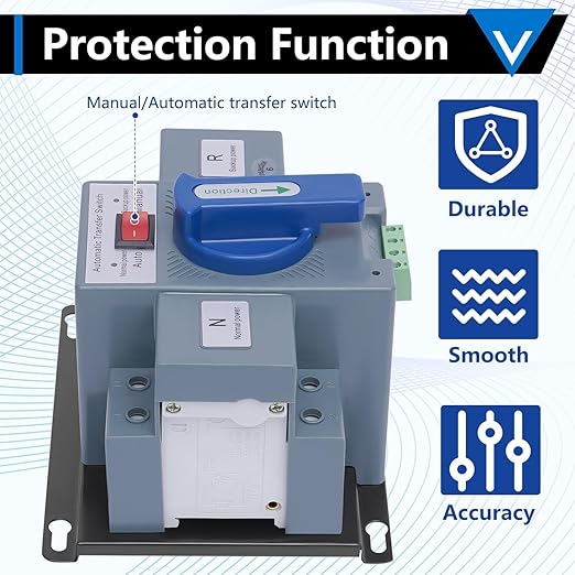 110V Generator Transfer Switch Dual Power Automatic Generlink Transfer Switch ATS Changeover Switch 50HZ/60HZ(2P 63A)