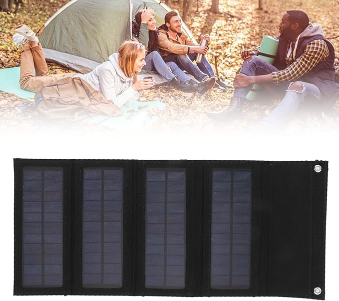 Solar Panel Kit Portable Solar Panel 40W Output Efficiency High Conversion Efficiency Foldable Solar Panel Portable Solar Panels for Hiking for Backpacking (Black)