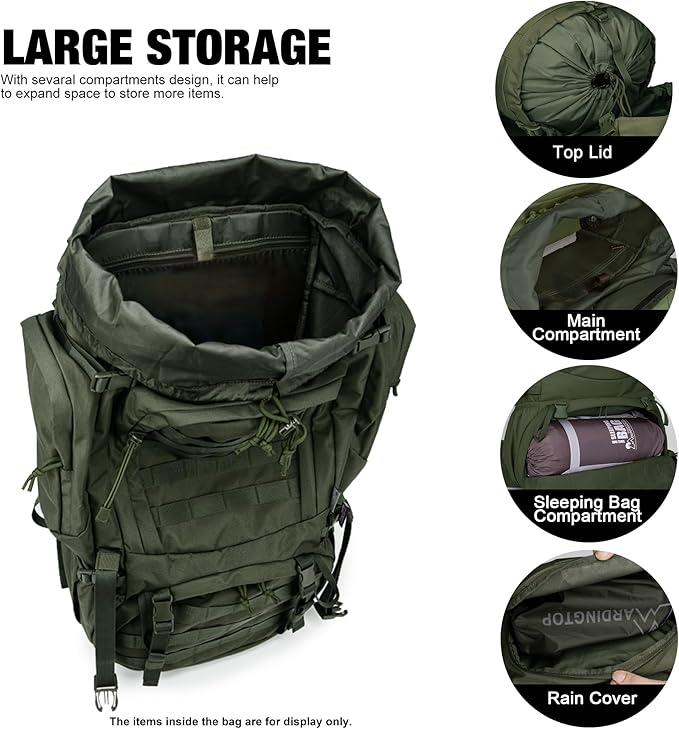 Mardingtop 60L Military Internal Frame Backpack for HikingCampingHuntingRucksack Backpack with Rain Cover