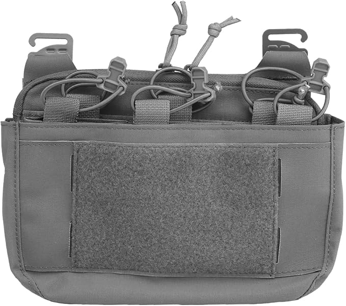 Removable Tactical G-Hook Front Flap Double Stack Abdominal Fanny Pack with 5.56mm Triple Magazine Insert and Kangaroo Pouch