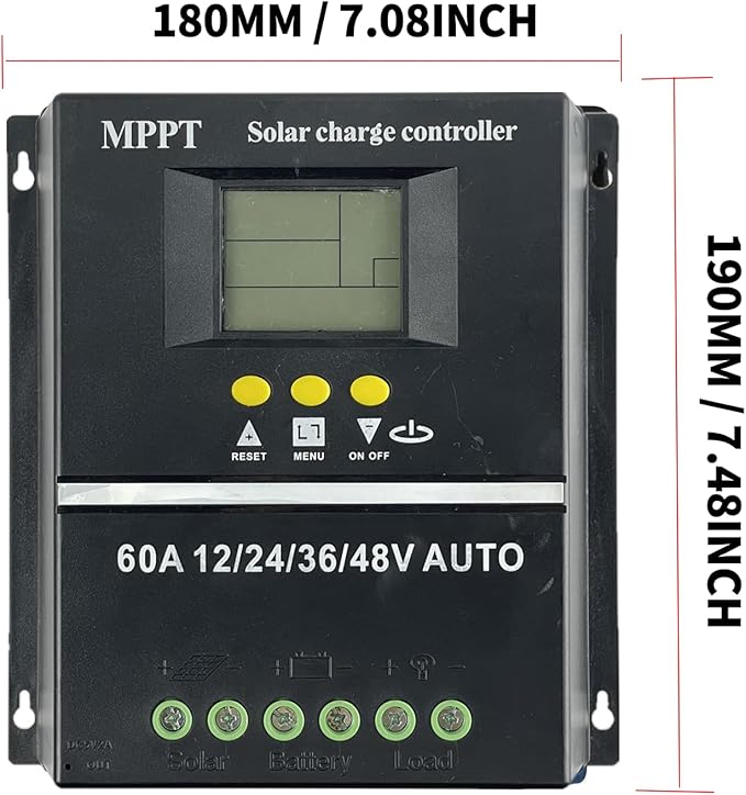 MPPT 36V/48V/24V/12V Solar Charge Controller Tools 100A/80A/60A LCD Dual USB Lead Acid Lithium Batteries Quick Charger (100A)
