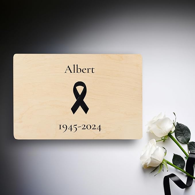 Creative Deco Personalized Wooden Storage Box Mourning Box | 11.8x7.87x5.51in (+-0.5) | Hinged Lid Handle Engraving | Unpainted Gift Box | Rough UNSANDED Keepsake Memory Souvenir Chest