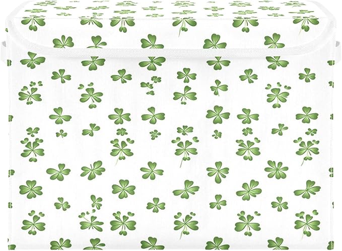 Fresh Clover Fabric Storage Bins with Lids and HandleFoldable Storage Bins with LidsCloset Organizers for Clothes Storage Room Organization Office Storage Chest Organizer