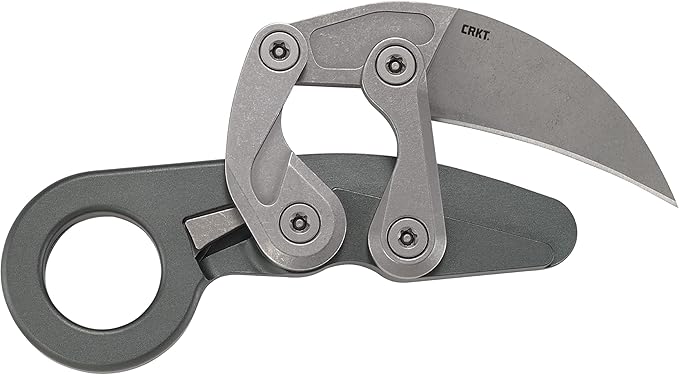CRKT Provoke Compact: Kinematic EDC Folding Pocket Knife Morphing Karambit D2 Plain Edge Blade Aluminum Pocket Clip 4045