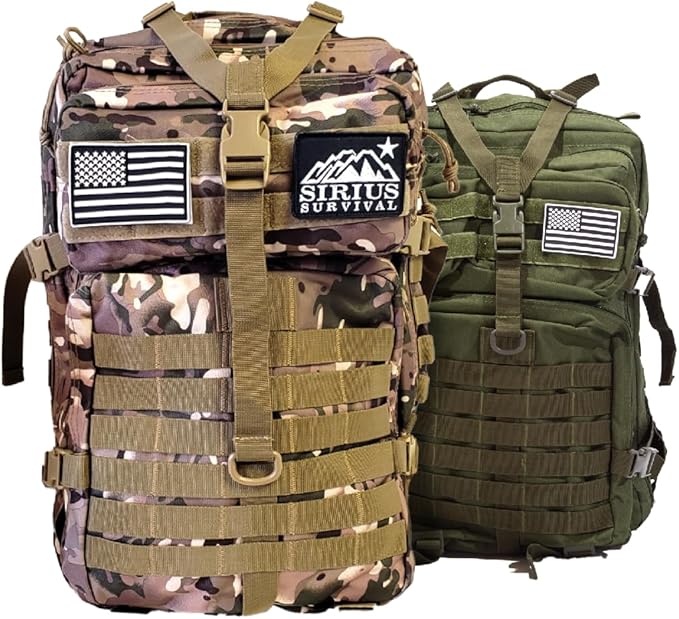 Bug Out Bag Backpack - 50L Tactical Backpack - Great for Survival Essentials (Navy)