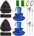 Scout Camping Mess Kit for Person Boy Scout Dishes Set Girl Scout Mess Kit with Mesh Bag Reusable Light Weight Eating Utensils Plastic Camping Cutlery Set for Travel Camp