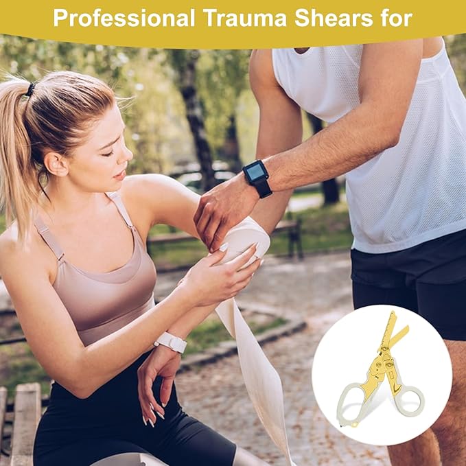 6in1 trauma shears - emergency responders outdoor emergencies scissor medical staff and outdoor camping scissors ttrauma scissors(Luminous Gold)