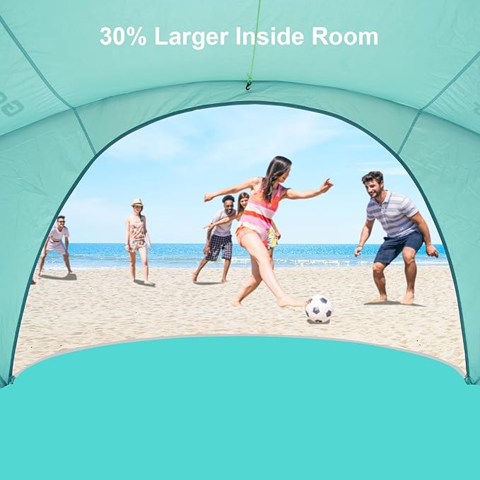 Gorich Beach Tent Sun Shelter with UPF50+ UV Protection for 1-2/3/4-5/6-7 Person Lightweight &amp Portable Beach Shade Canopy with 2 Zippered Doors Easy Setup Family Beach Umbrella