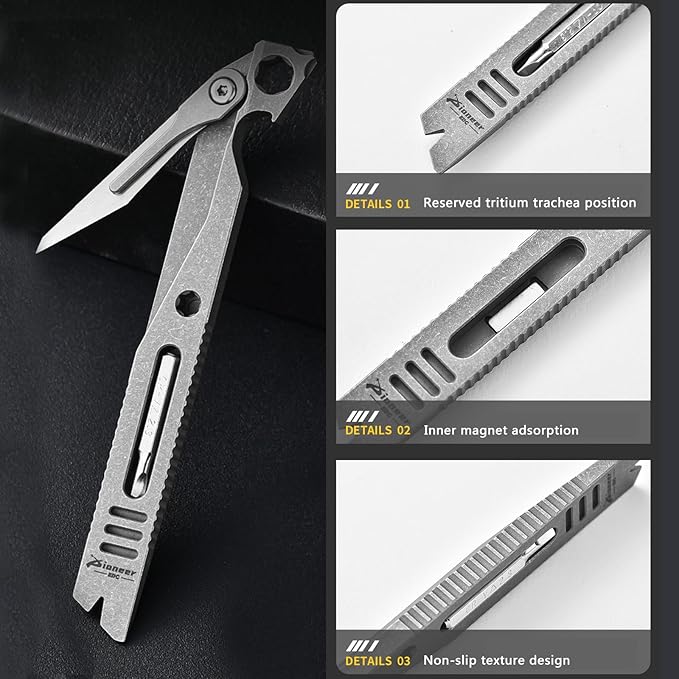 EDC Multitool Pry Bar with Utility knife Bottle Opener EDC Pocket Tool Gifts for Men (lightning streak)