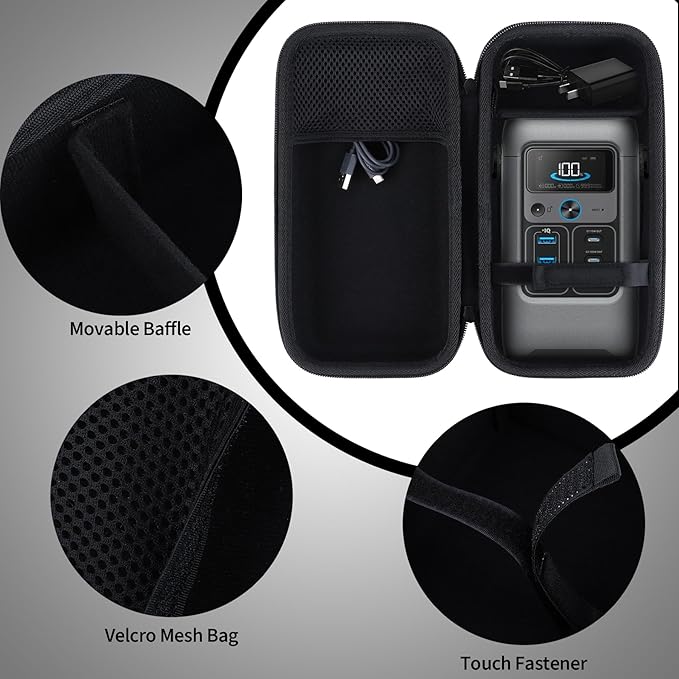 Case Compatible with Anker SOLIX C200 DC Power Bank Station 192Wh Portable Power Station LiFePO4 Battery 200W Solar Generator