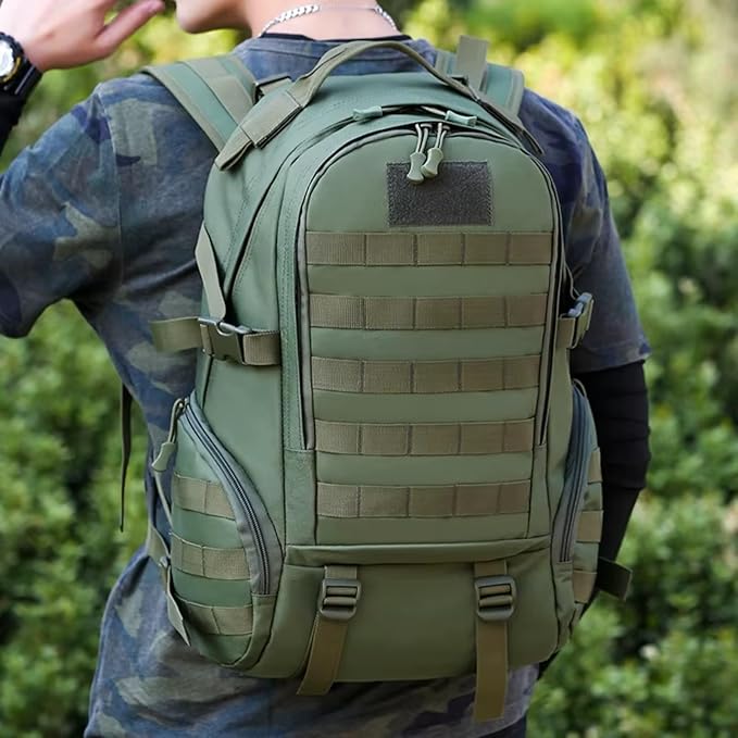 Large Capacity Climbing Backpack Camouflage Tactical Bag Outdoor Sport Hiking Travel Camping Bag Trip Camping Backpack(Black)