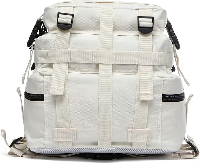 50L Sturdy Nylon Waterproof Fishing Hunting Backpack Outdoor Military Rucksacks Tactical Sports Camping Hiking (White)