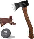 14.6 Hatchet Camping Axe with Sheath Bushcraft Hatchet with 1065 Carbon Steel and Beech Handle – Hand-Forged Axe for Outdoor Survival and Adventures
