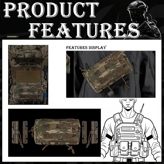 Tactical Molle Admin Pouch for Vest Chest Waist Pack Utility Tool Pouch Tactical EDC Bag