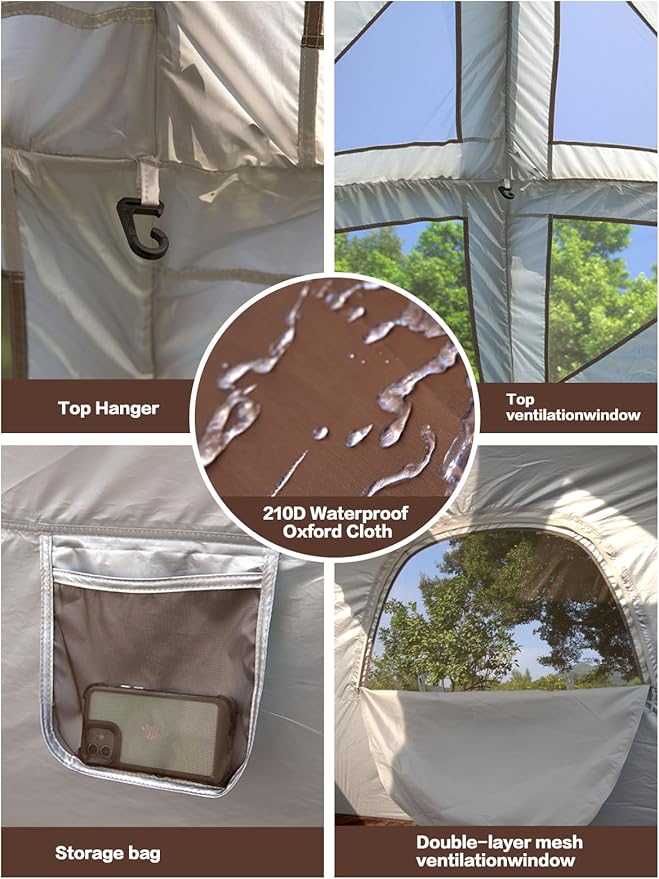 Inflatable Camping Tent2/4/6/8 Person Glamping Inflatable Tents with Awning Quick Setup Blow Up Tents with Pump Waterproof Oxford Inflatable House for Camping Air Glamping Hot Tents for Adult