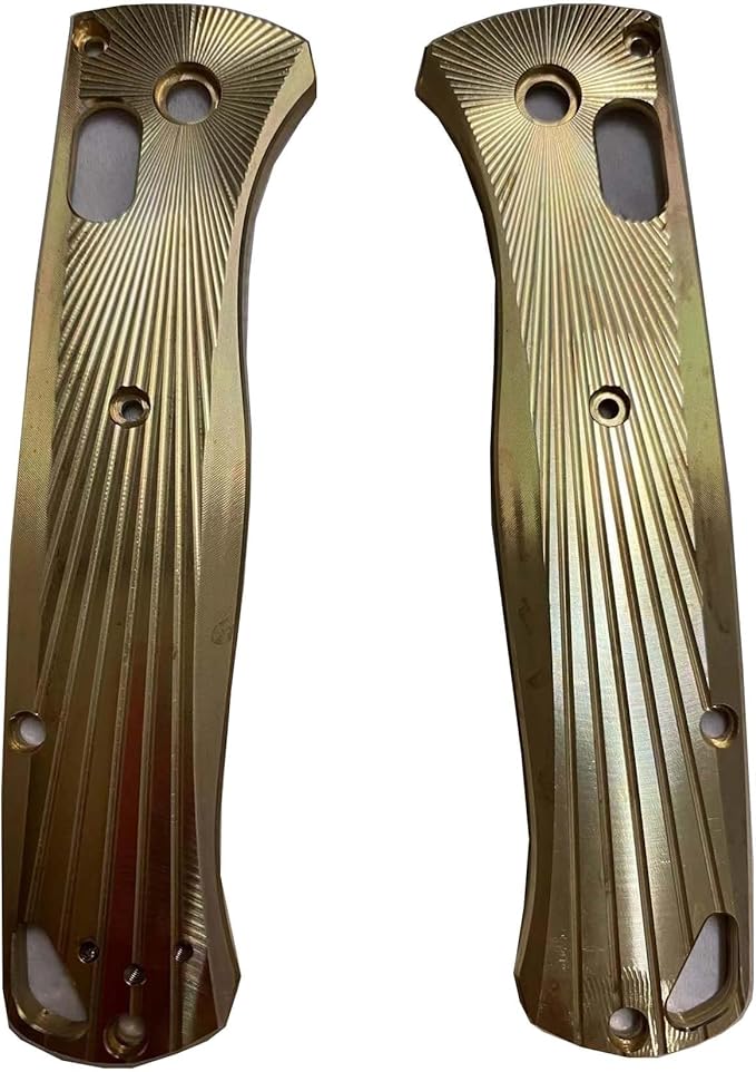 1 Pair Custom Brass Scales Fits for Bugout 535 Non Slip CNC Copper Handle Patch DIY Accessory