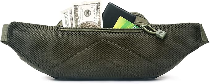 Concealed Pistol Bag Multipurpose Nylon Tactical Handgun Case Fanny Pack Waist Bag Bumbag Chest Pack with Molle Webbing Loop (Army Green)