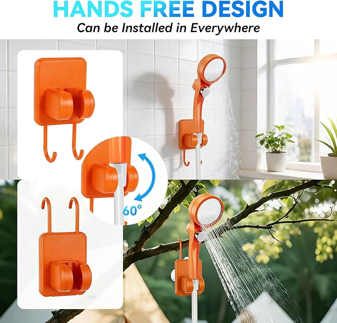 Camping Shower with Heater Portable – 6000mAh Rechargeable Hot Water Shower Pump with LED Display 3 Spray Modes for Outdoor Camping RV Pet Bath Car Wash Travel