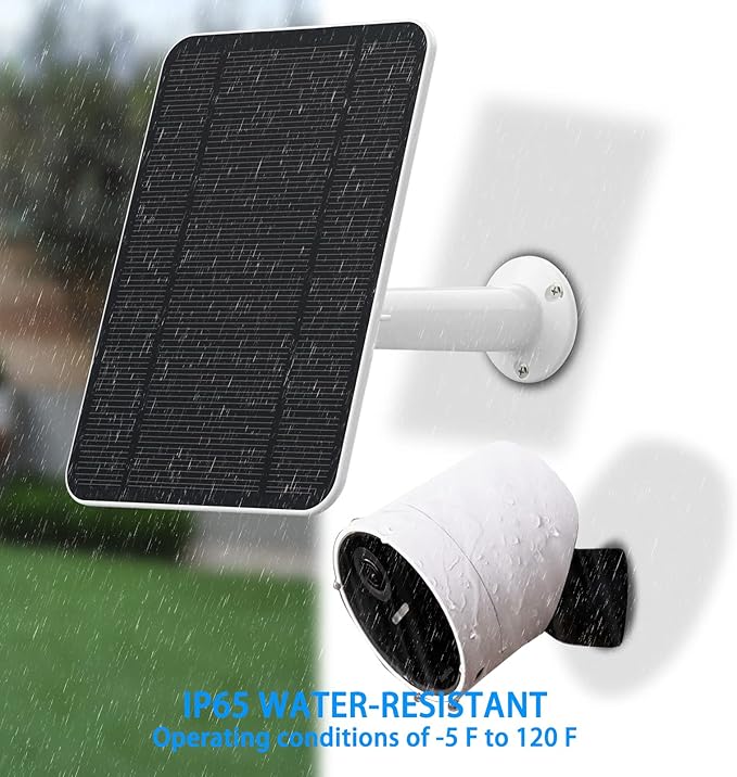 4W Solar Panel Compatible with SimpliSafe Outdoor Camera Includes Secure Wall Mount IP65 Weatherproof13.1ft Power Cable (2)