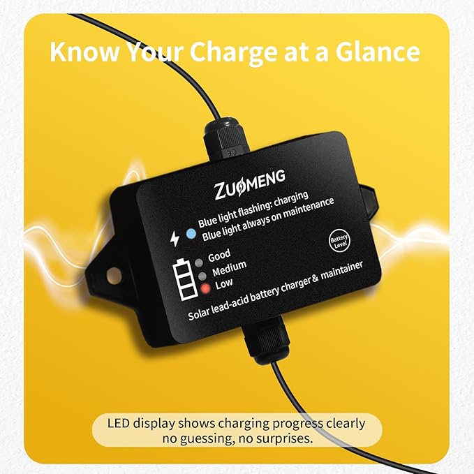 32W Solar Battery Charger Zuomeng MPPT Solar Battery Maintainer &amp Solar Trickle Charger Kit with 32W High-Efficiency Solar Panel Pulse Repair Solar Battery Charger