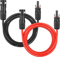 Solar Panel Extension Cable - 8AWG 15FT Solar Wire Cord 8 Gauge PV Wire with Female &amp Male Waterproof Connector for RV Photovoltaic Systems Home Boat Solar Panels Car(15ft Red + 15ft Black)