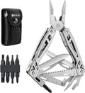 BIBURY Multitool with Pocket Knife 21-in-1 Stainless Steel Pliers with Screwdriver Safety Locking Multi tools with EDC Knife for Survival Camping Fishing Repair Birthday Gifts for Men Women