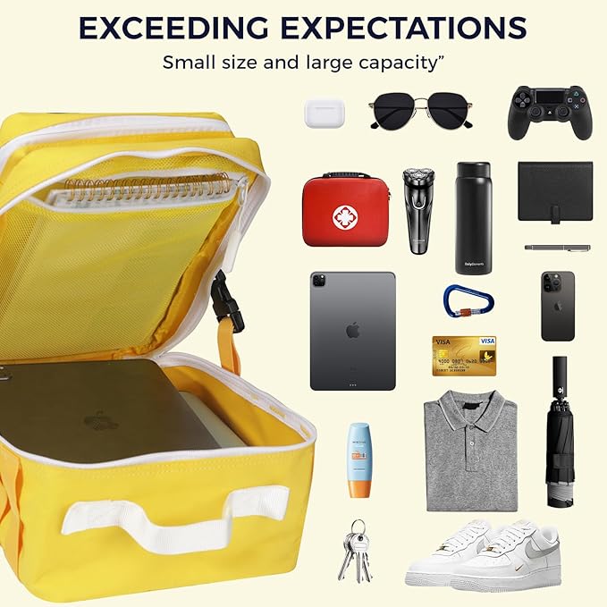 9L Mini Tactical Backpack for Men WomenSmall Military Tactical Backpack for SportGymHikingTravelCamping (Yellow)