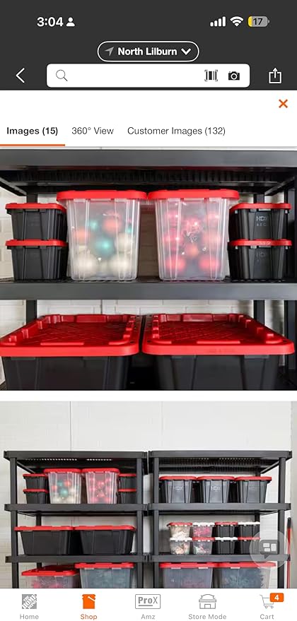 9 gallon tough storage Clear with yellow lid (Red Lid)