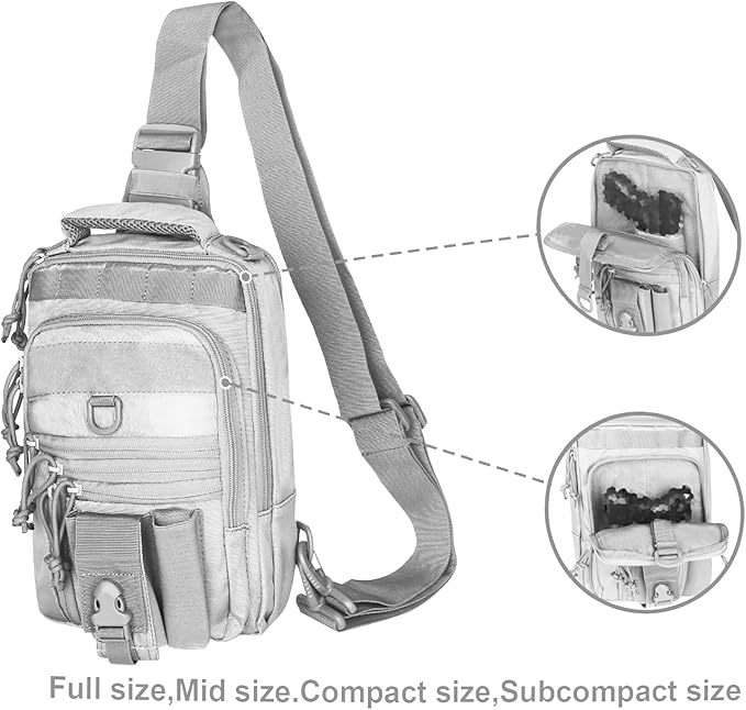 DegeTMVe Dual Pistol Holster Chest Bag Concealed Carry Sling Crossbody Tactical Gun Convertible Backpack Shooting Hunting