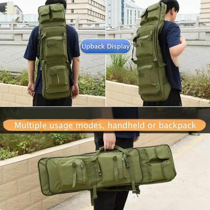 32/37/46 Double Rifle Case Soft Bag Backpack Portable Long Rifle Bag for Firearm Storage and Transportation Perfect for Indoor/Outdoor Shooting