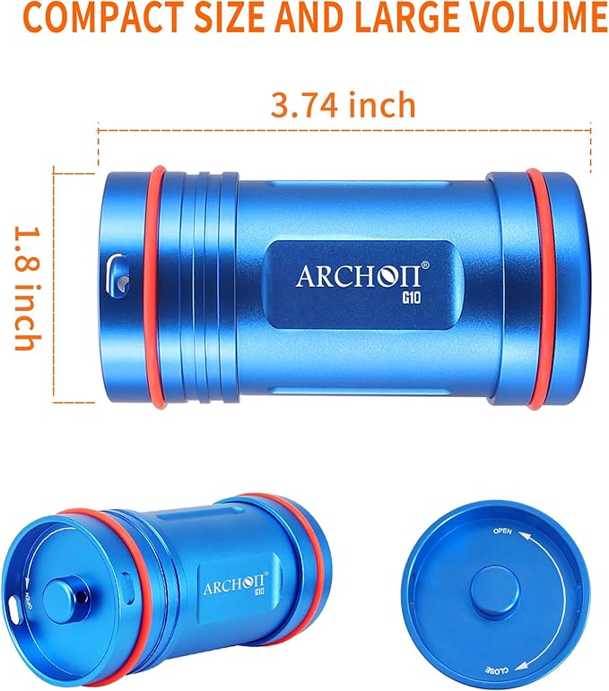 ARCHON Aluminum Alloy Waterproof Car Key Holder FOB Case Keychain Dry Storage Box for SwimmingDiving Essential Small Bag Kit for Boating