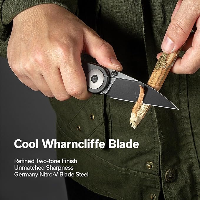 CIVIVI Starflare Pocket Knife for Men Women Button Lock Folding Knife with 3.3 Nitro-V Blade Milled Aluminum Handle Cool Knife for Everyday Carry C23052-1