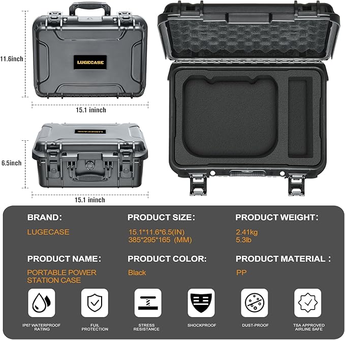 Hard Case for Jackery Explorer 300 - Portable Solar Generator Hard Shell Case: Waterproof Travel Carrying Storage Box for Jackery Portable Power Station Explorer 300: for Camper &amp Adventurer &amp