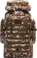 80L Outdoor Camping Backpack for Men Women Large Capacity Polyester Tactical Rucksack Hiking Travel Duffel Bags (B/Multicolor)