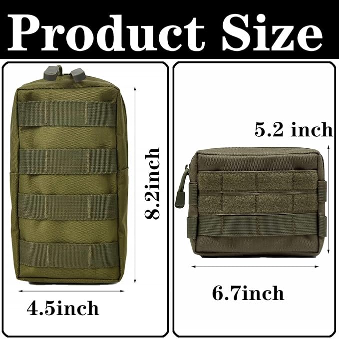 4 Pack Tactical Molle PouchesMolle Backpack AttachmentsSmall Tactical Pouch for Backpack