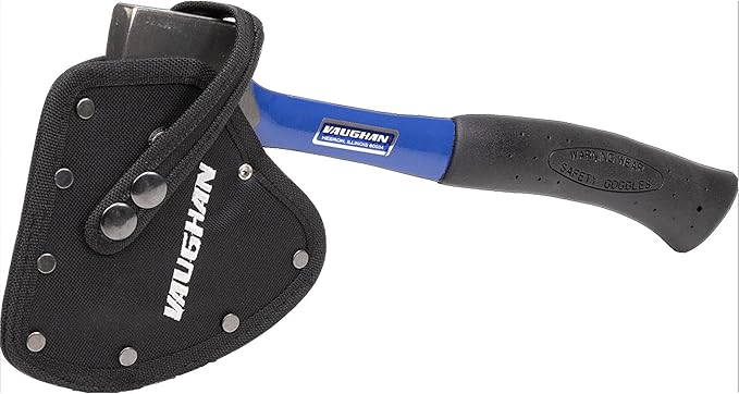 VAUGHAN Steel Handle Camp Axe Made in The USA Shock Absorbing Slip-Resistant Grip Included Sheath VN33402