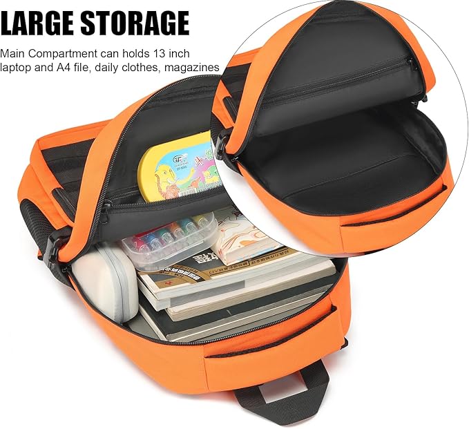 Kids Tactical Backpack Army Molle Bookbag Military Boys Backpack for School Outdoor Camping (Includes 2 Patches+1Carabiner) Orange
