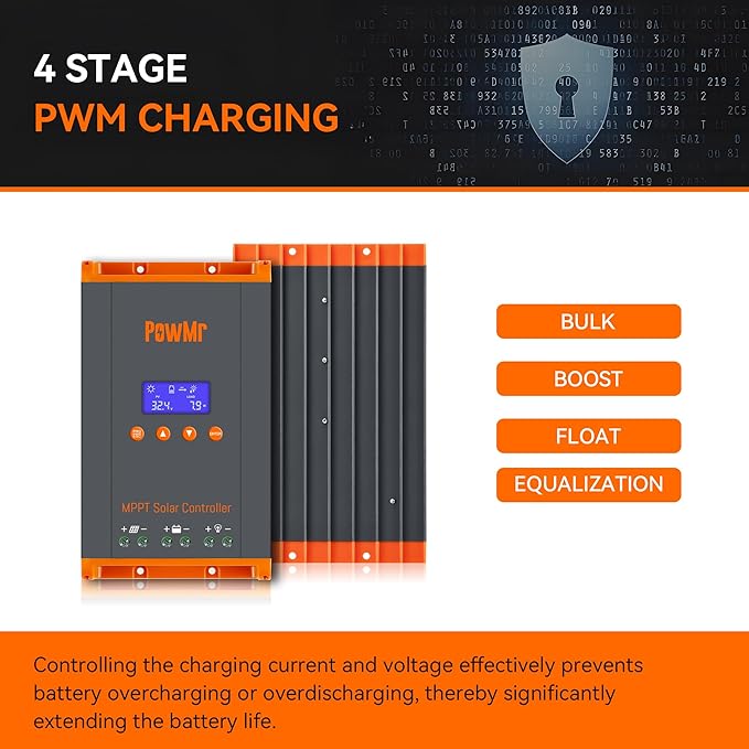 MPPT Solar Charge Controller 60AMP for 12V/24V/36V/48V Auto MAX 160V 2800W Input 150V w/LCD Display for Lead-Acid Lithium Battery -- Parallel Version