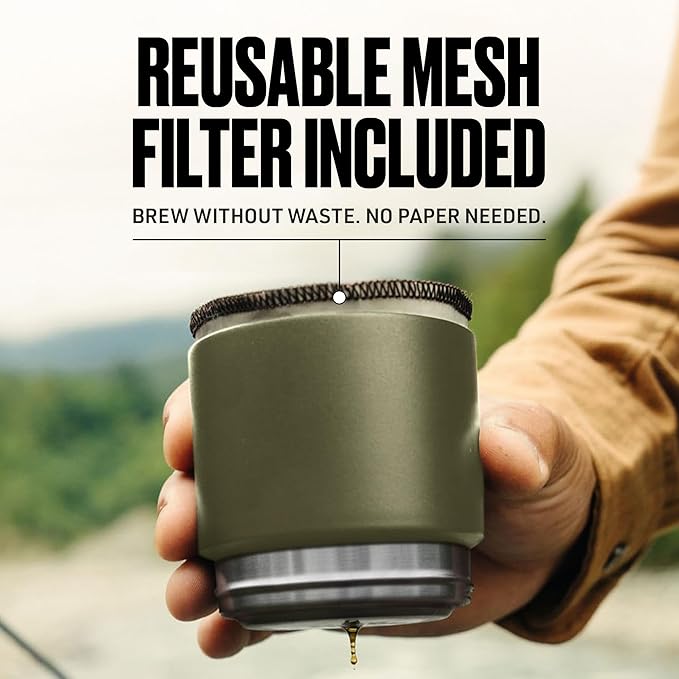 VSSL - Nest Pour Over Coffee Kit | Coffee Maker for Camping | All-In-One Travel Pour Over | Transportable Dripper Two 10oz Stainless Steel Travel Mugs | Compact Storage &amp Adventure Ready | Deep M