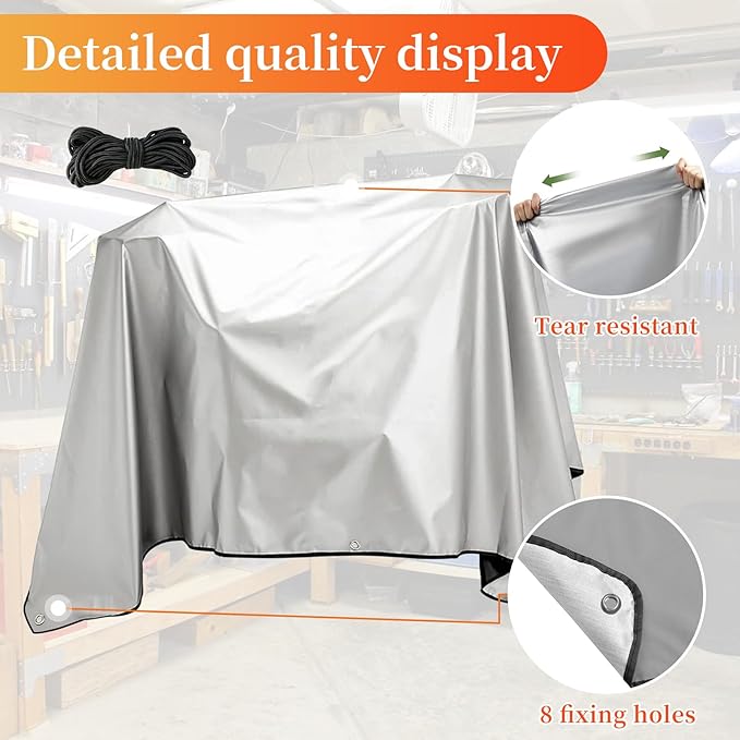 Jumbo Machine Cover - Breathable Rust Preventing Water &amp Dust Proof Tear Resistant Silver (27*36 Black)