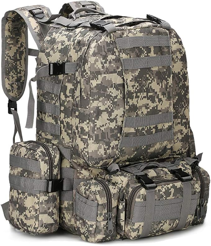 Military Tactical Backpack 45+10L Army 3 Day Assault Pack Molle Camping Hiking Rucksack Traveling Daypack