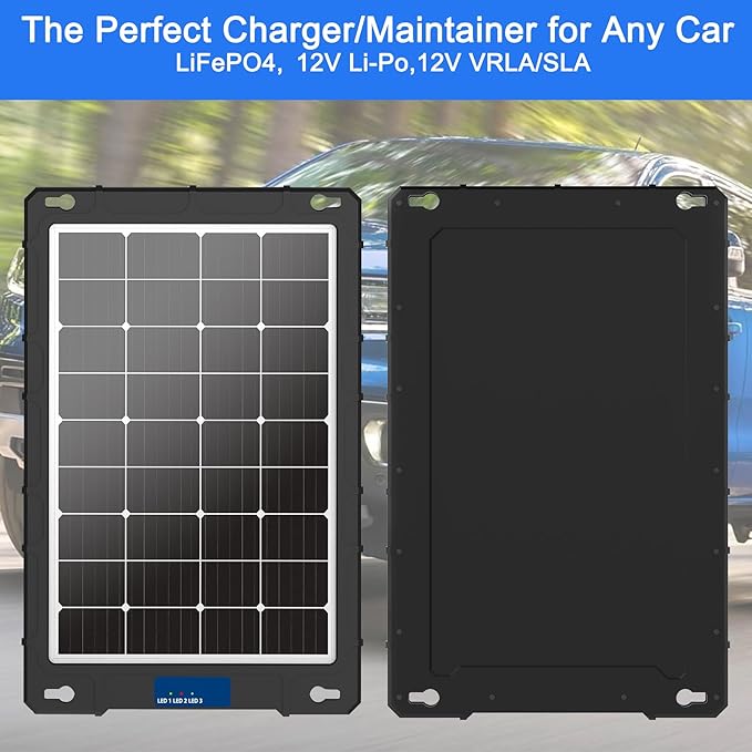 20W 12V Solar Panel Kit with Upgraded Controller for Car RV Motorcycle and Marine Applications