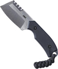 CRKT Razel Compact Fixed Blade Knife with Sheath: D2 Steel Blade with Veff Flat Top Serrations G10 Handle 4036