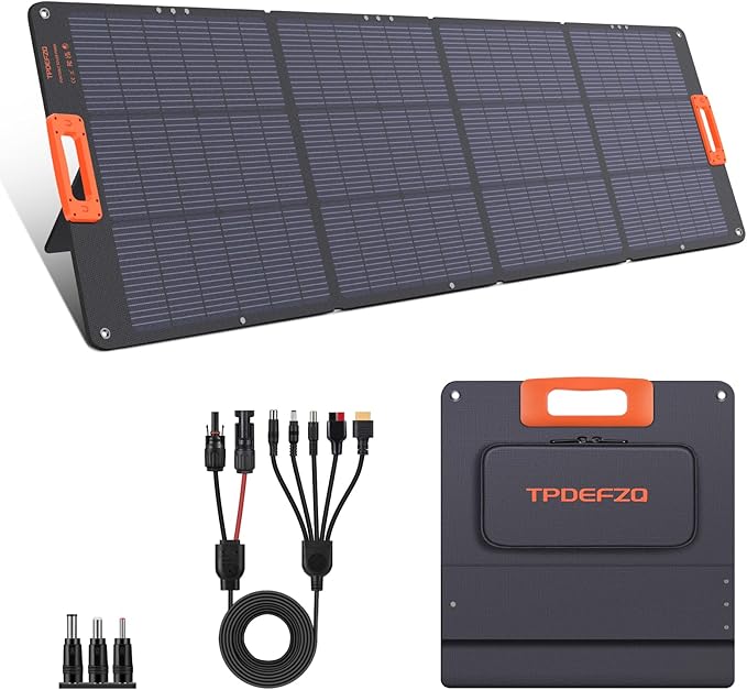 200W Portable Solar Panel ChargerFoldable Solar Panel for Power StationQC3.0 USB-A &ampType-C Output25% High EfficiencyIP68Integrated Design Sturdy Durable ETFE for Outdoor CampingRVTrip