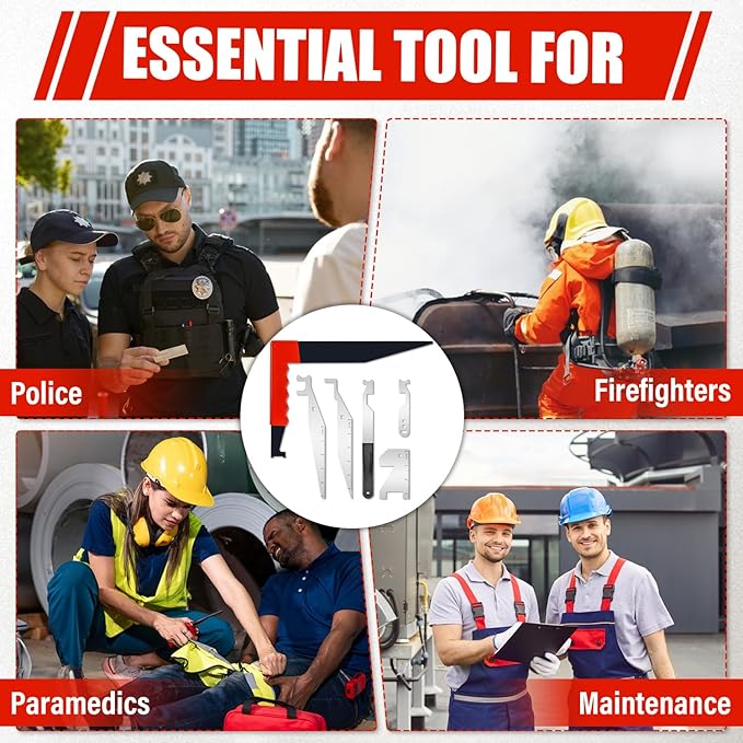 6-Piece Professional Firefighting Multi-Tool Kit Heavy-Duty Emergency Rescue Set for First Responders Ideal for Warehouse &amp Residential Rescue