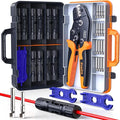 Preciva Solar Crimper Tool Kit 10 Pairs MC4 Connectors &amp 2 Wrench 1 Ratcheting Crimper for 16-6 AWG (2.5-6mm²) Cable Waterproof PV Connector Assembly Kit with Carry Case for Solar Installation