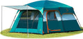 KTT Large Tent 6-8-10-12 PersonFamily Cabin Tents2 Rooms2 Doors and 4 Windows with MeshStraight WallWaterproofDouble LayerBig Tents for OutdoorPicnicCampingFamily Gathering