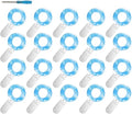 20 Packs Fairy String Lights 6.6FT 20 LEDs Battery Operated Silver Copper Wire Starry String Light for DIY Party Christmas Costume Wedding Easter Table Decorations (Blue)